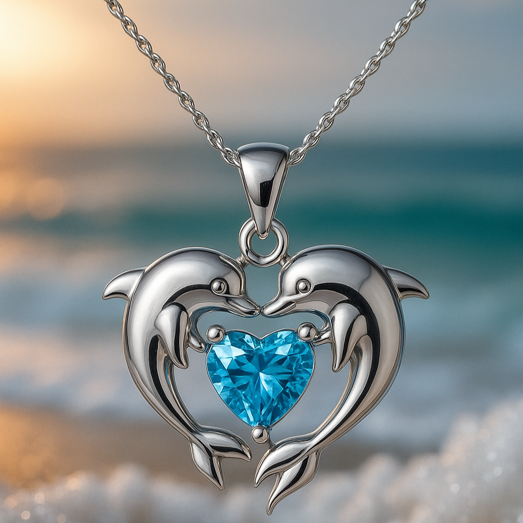 Eternal Bond | Silver Opal Dolphin Necklace