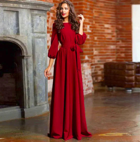 Lianne | Women's Long Sleeve Maxi Wedding Guest Dress