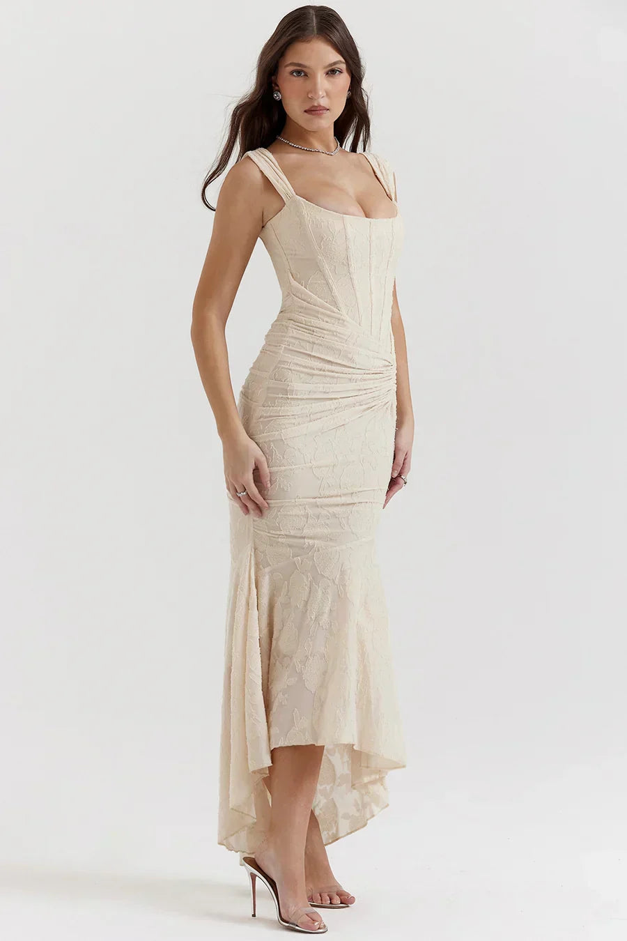 Camila | Women's Embroidered Asymmetrical Wedding Guest Dress