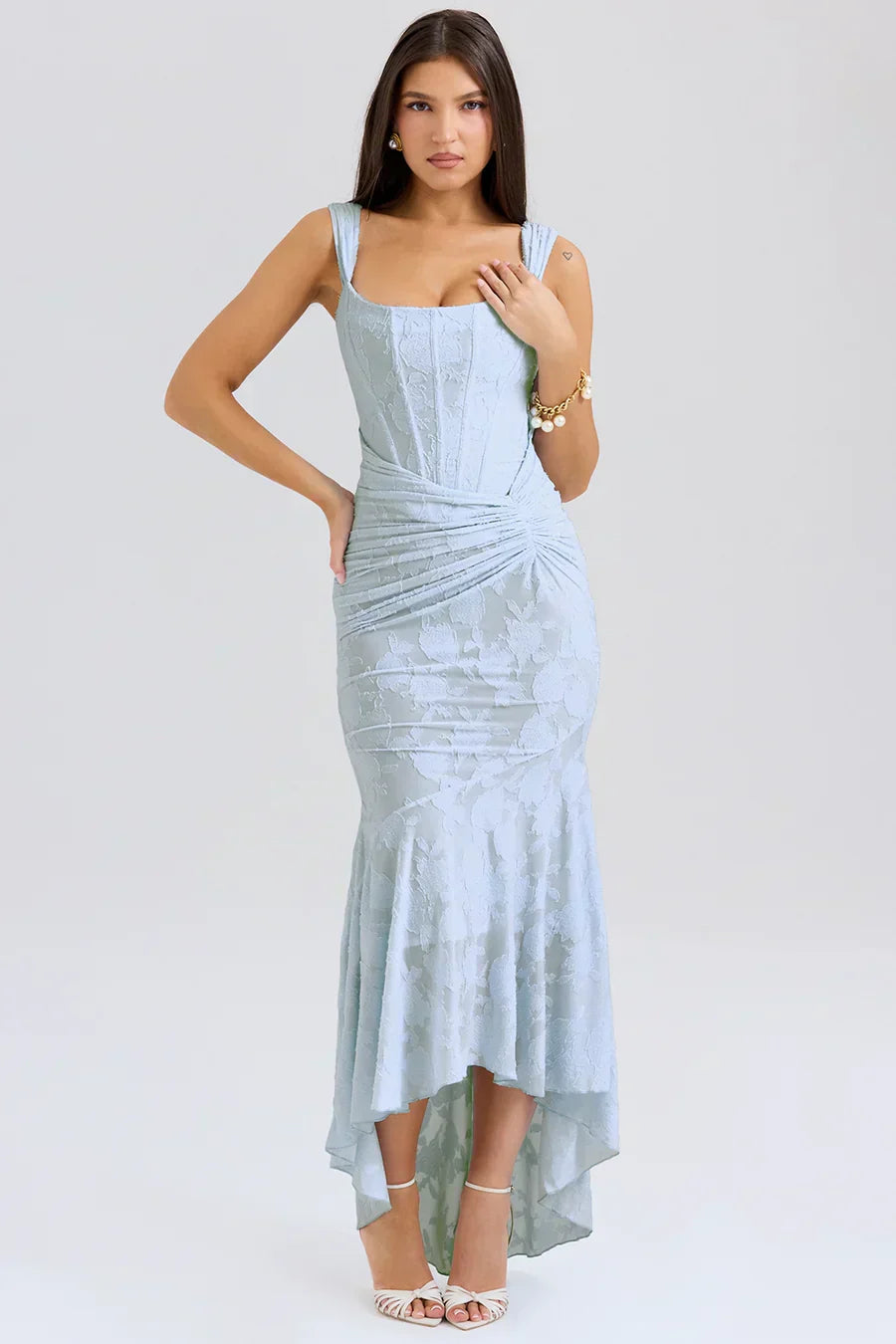 Camila | Women's Embroidered Asymmetrical Wedding Guest Dress