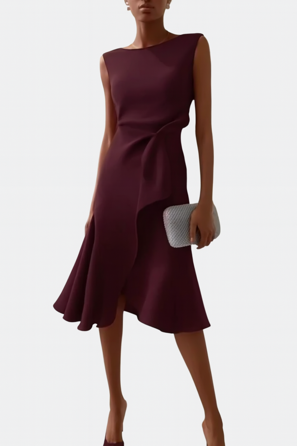 Sheila | Women's Draped Asymmetric Elegant Midi Dress