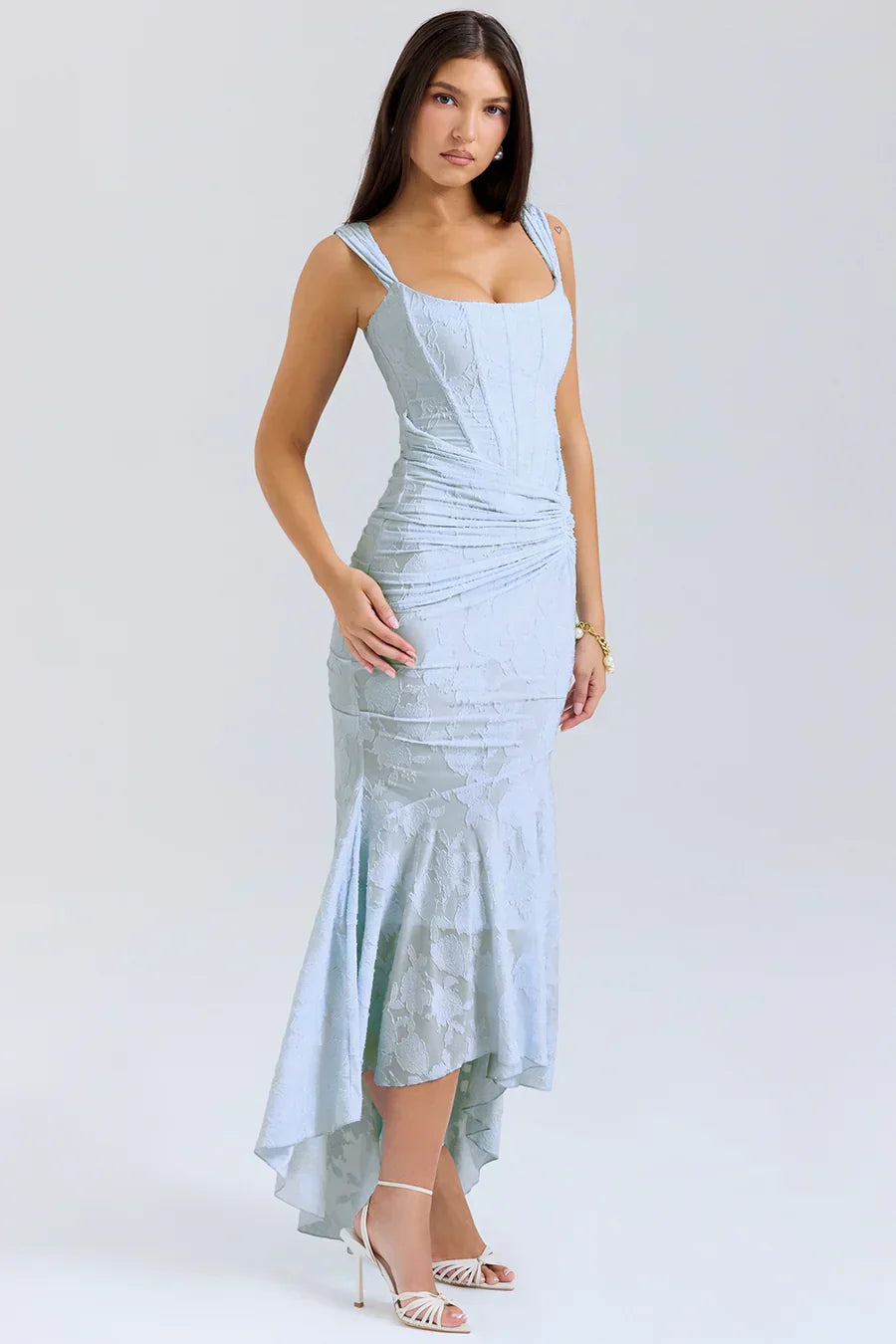 Camila | Women's Embroidered Asymmetrical Wedding Guest Dress