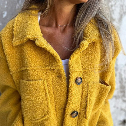 Grace | Women's Fall Teddy Button Jacket