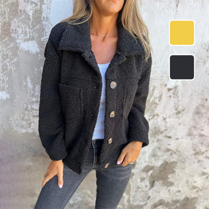 Grace | Women's Fall Teddy Button Jacket