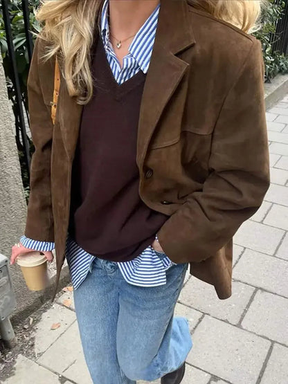Anie | Women's Elegant Suede Fall Jacket