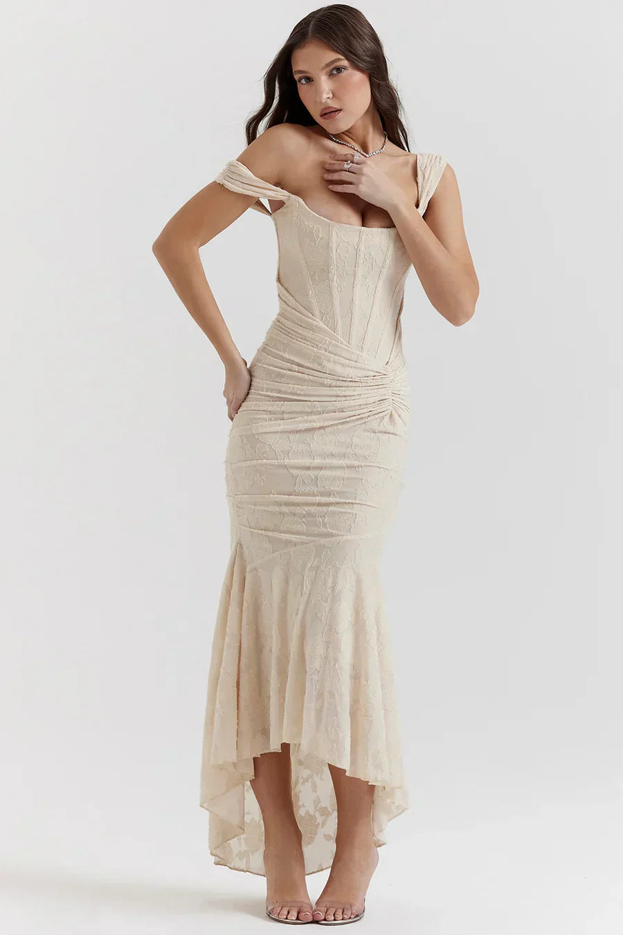 Camila | Women's Embroidered Asymmetrical Wedding Guest Dress