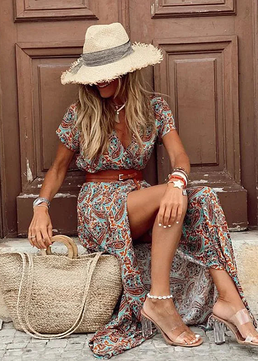 Monica | Women’s Casual Summer Fitted Maxi Dress
