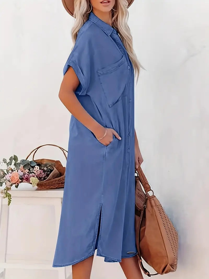 Lydia | Women's Casual Button-Front Shirt Dress