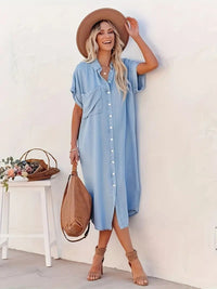 Lydia | Women's Casual Button-Front Shirt Dress