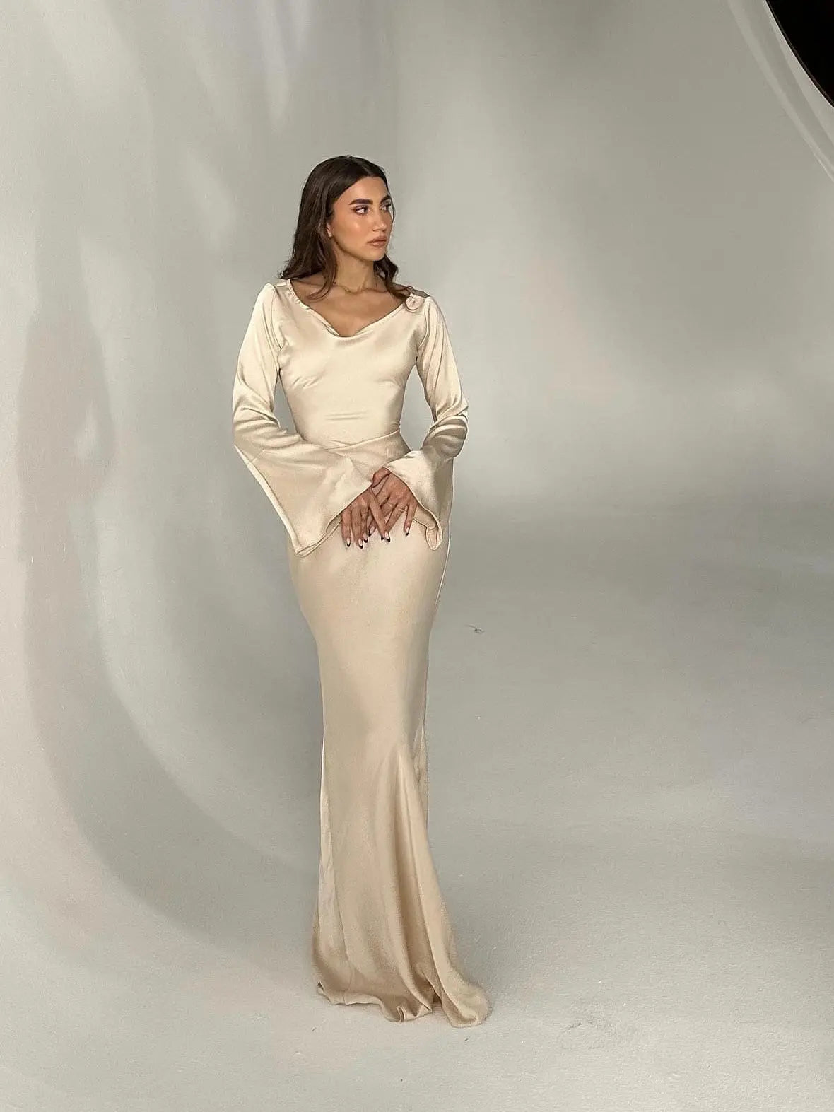 Aurora | Women's Elegant Long Sleeve Maxi Dress