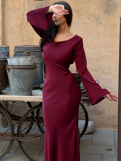 Aurora | Women's Elegant Long Sleeve Maxi Dress