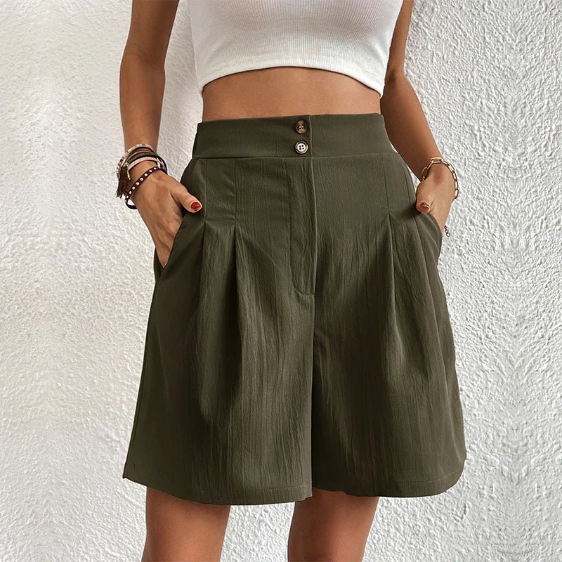 Celestara | Women's High-Waist Linen Summer Shorts