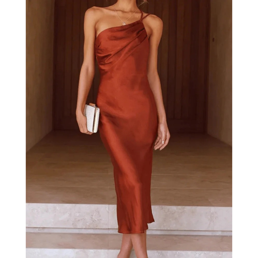 Chloe | Women's Evening One Shoulder Satin Dress