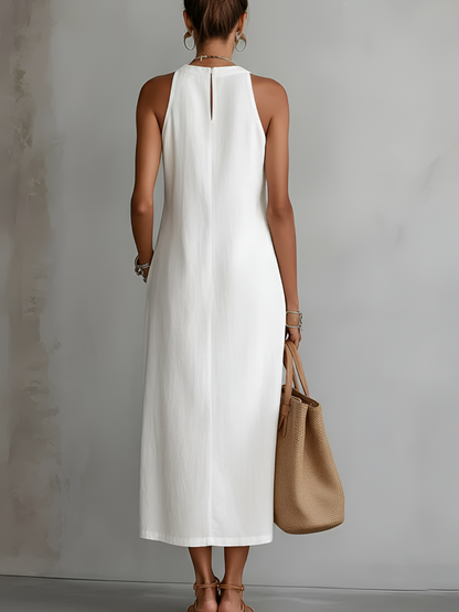Serenity | Women's Summer Sleeveless Embroidered Midi Dress