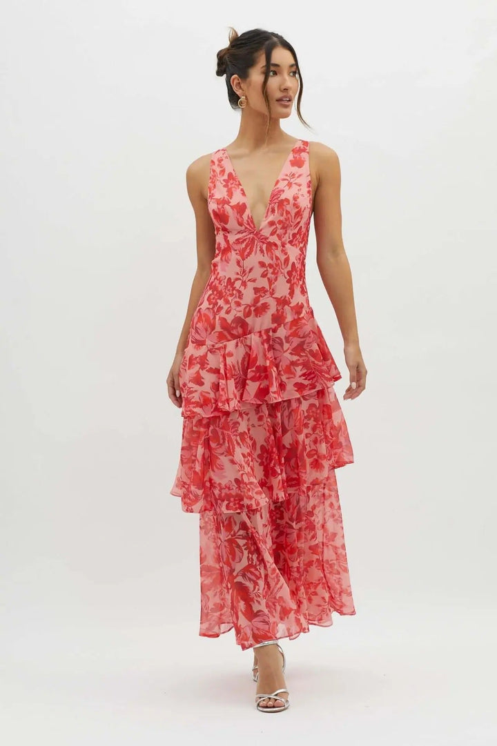 Eileen | Women's Printed V-neck Summer Dress