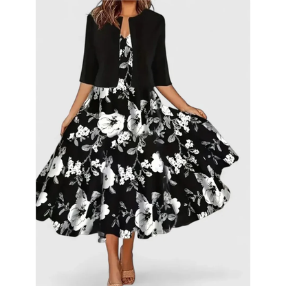 Alice | Women's Boho Midi Dress with Cropped Cardigan