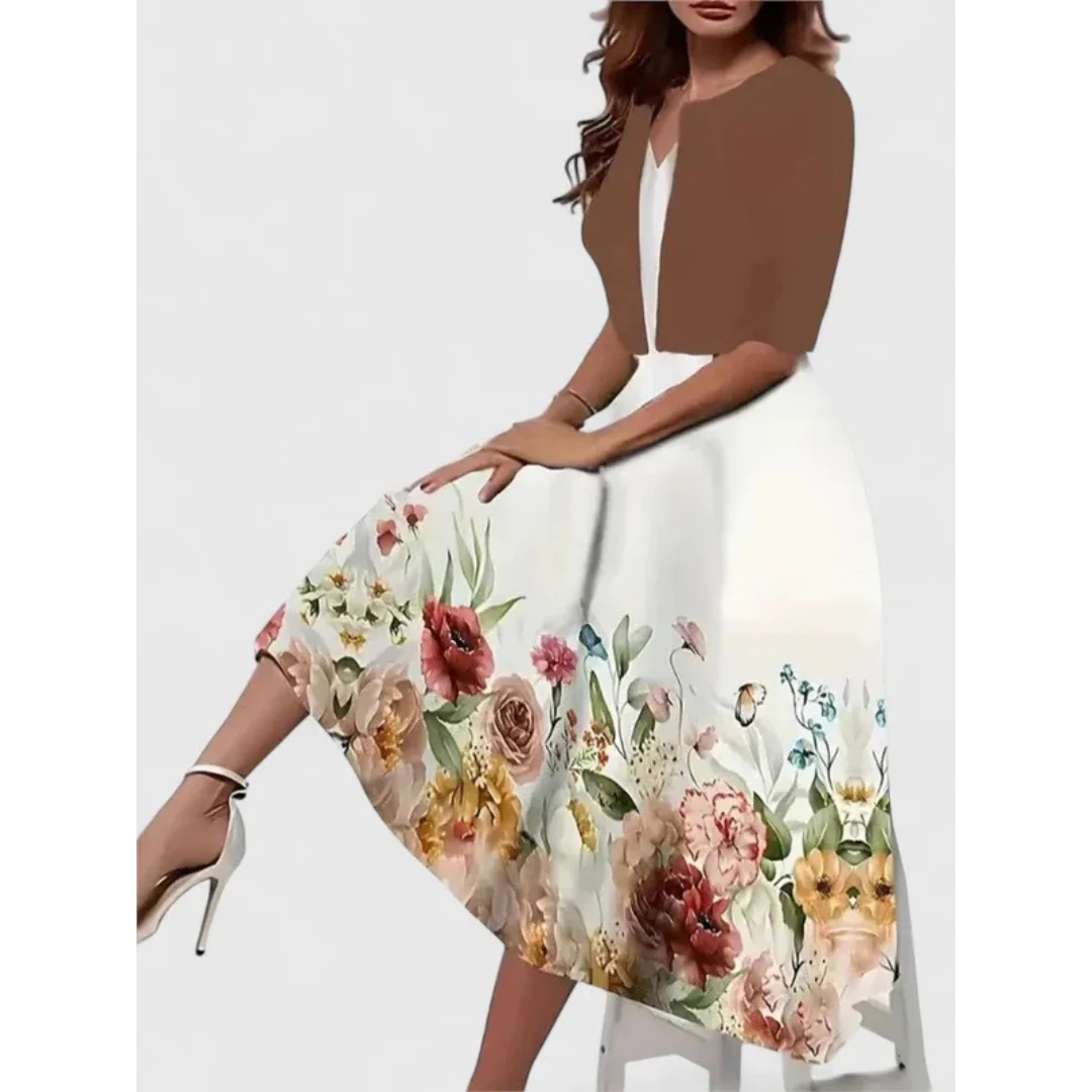 Alice | Women's Boho Midi Dress with Cropped Cardigan