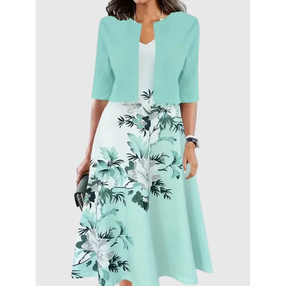 Alice | Women's Boho Midi Dress with Cropped Cardigan