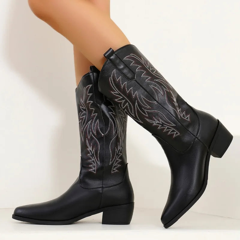 Elowen | Women's Classic Embroided Western Cowboy Boots