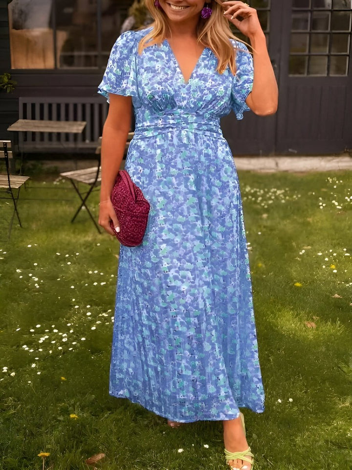 Isla | Elegant Puffed Sleeve Summer Maxi Dress