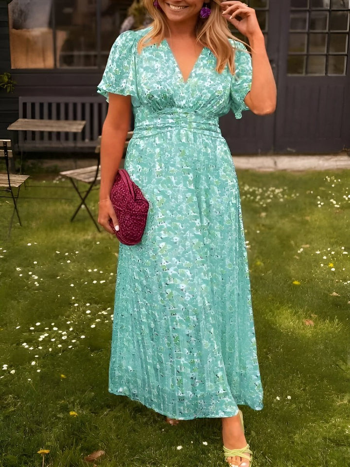 Isla | Elegant Puffed Sleeve Summer Maxi Dress