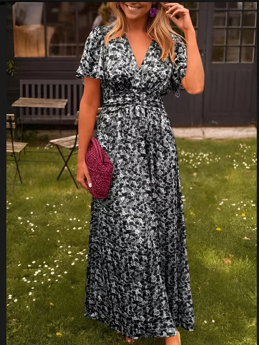 Isla | Elegant Puffed Sleeve Summer Maxi Dress