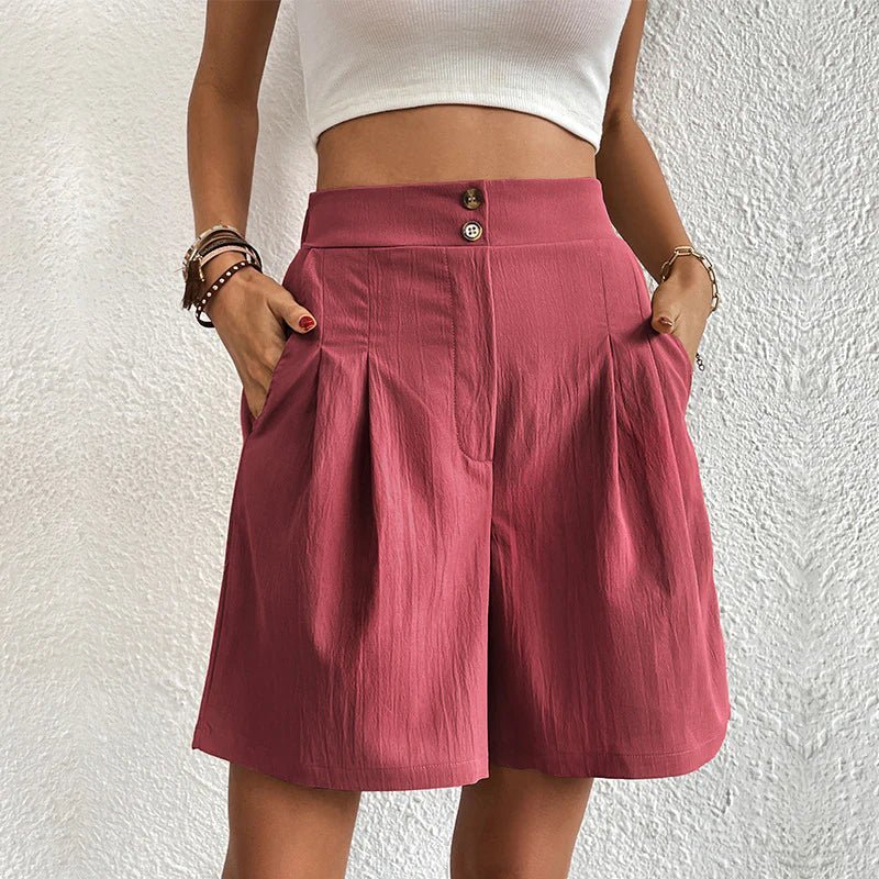 Celestara | Women's High-Waist Linen Summer Shorts