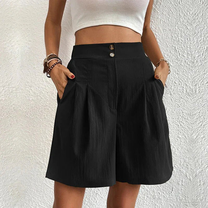 Celestara | Women's High-Waist Linen Summer Shorts