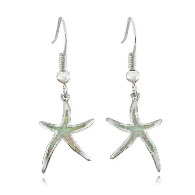 STARFISH OPAL & SILVER EARRINGS