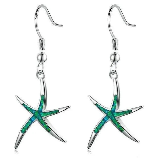 STARFISH OPAL & SILVER EARRINGS