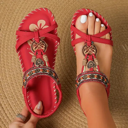 Gaelle | Women's Boho Flat Toe Loop Sandals