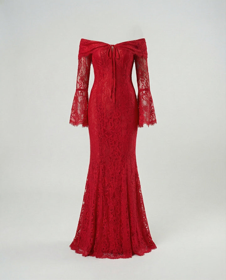 Vera | Women's Elegant Maxi Wedding Guest Dress with Sleeves