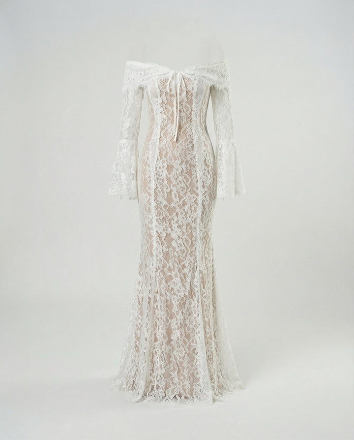 Vera | Women's Elegant Maxi Wedding Guest Dress with Sleeves
