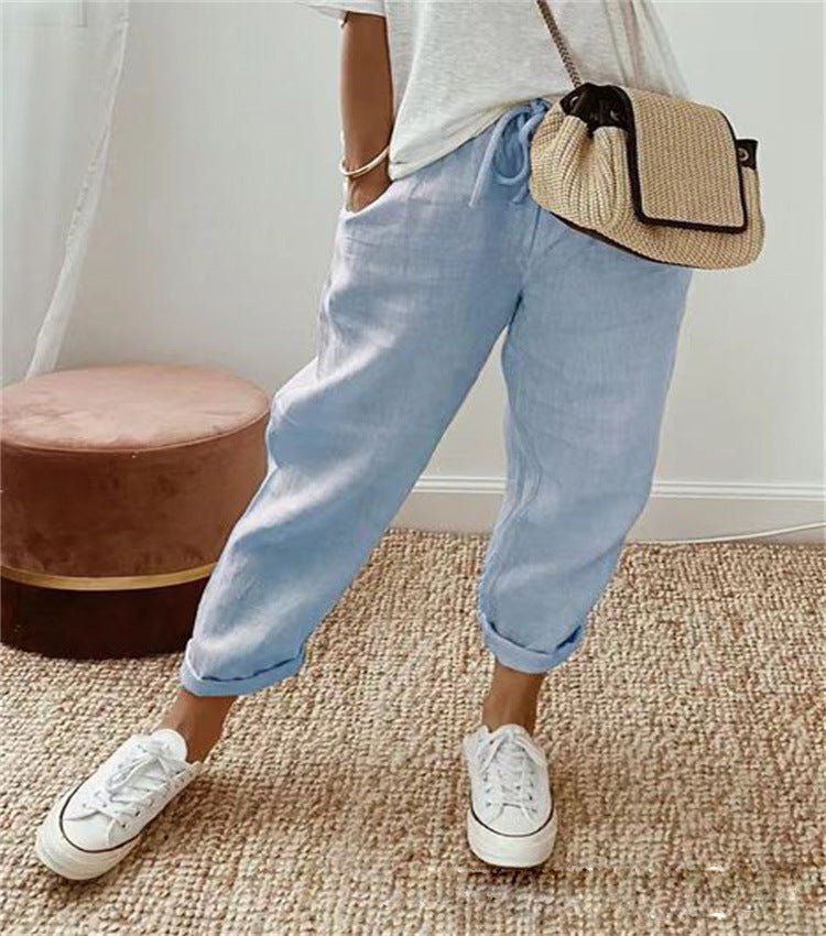 Virelisse | Casual Cropped Linen Pants