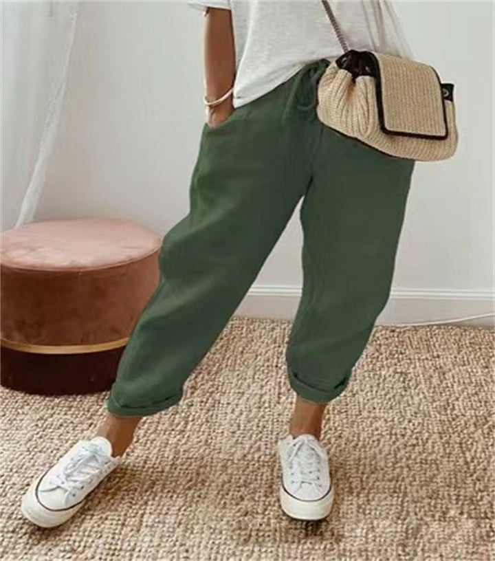 Virelisse | Casual Cropped Linen Pants