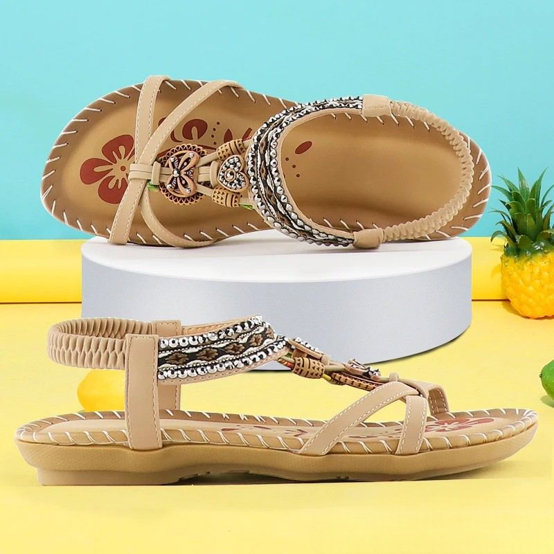 Gaelle | Women's Boho Flat Toe Loop Sandals