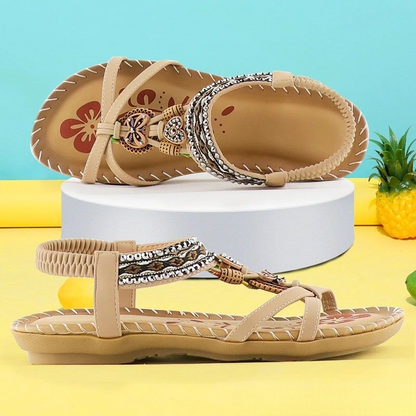 Gaelle | Women's Boho Flat Toe Loop Sandals