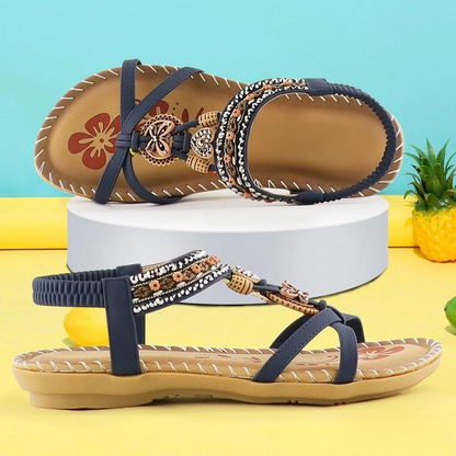 Gaelle | Women's Boho Flat Toe Loop Sandals