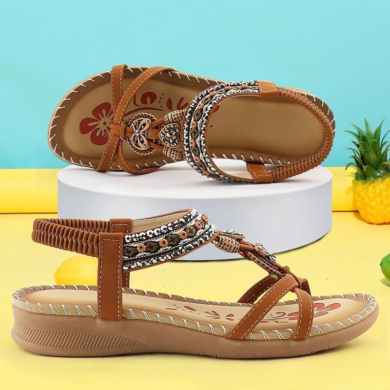 Gaelle | Women's Boho Flat Toe Loop Sandals