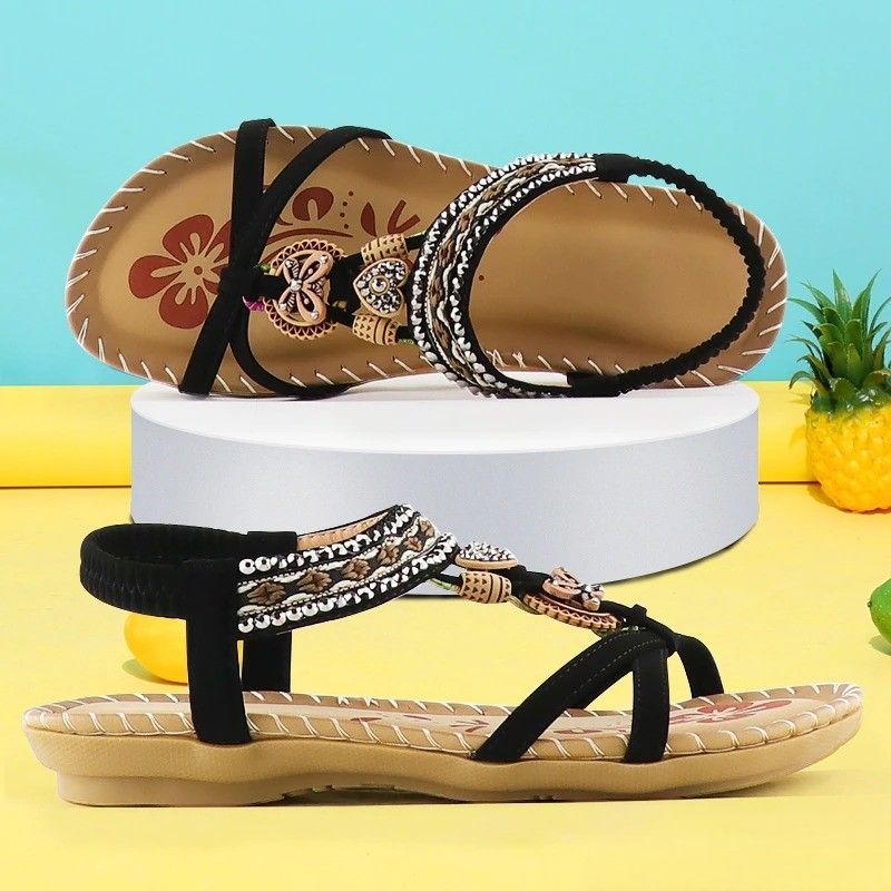 Gaelle | Women's Boho Flat Toe Loop Sandals