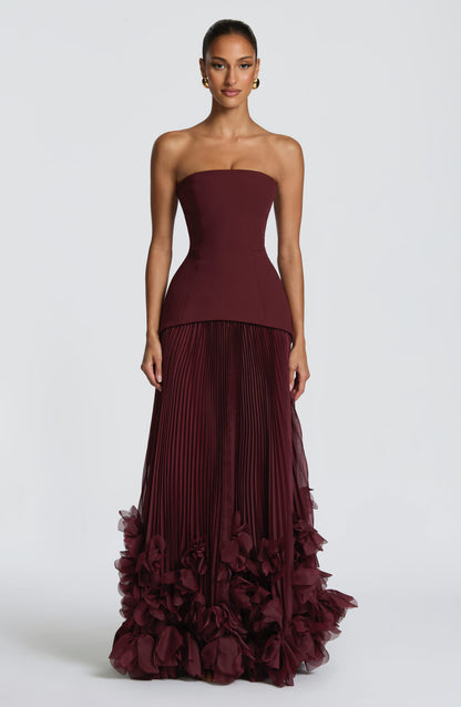 Gianna | Women's Strapless Pleated Wedding Guest Dress