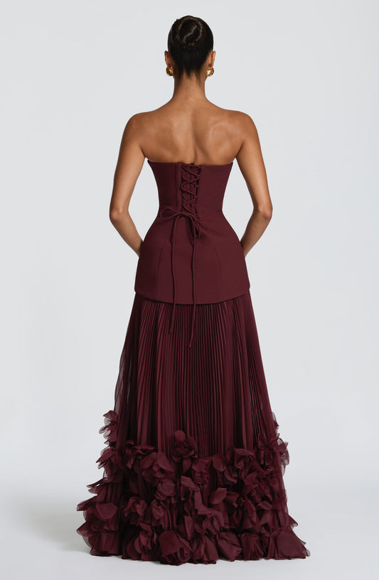Gianna | Women's Strapless Pleated Wedding Guest Dress