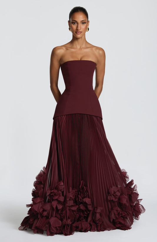 Gianna | Women's Strapless Pleated Wedding Guest Dress