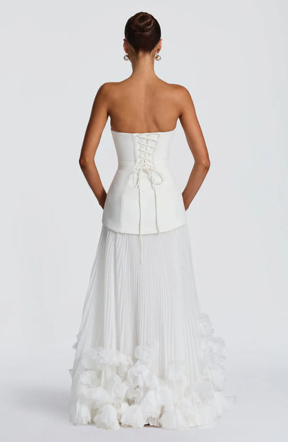 Gianna | Women's Strapless Pleated Wedding Guest Dress