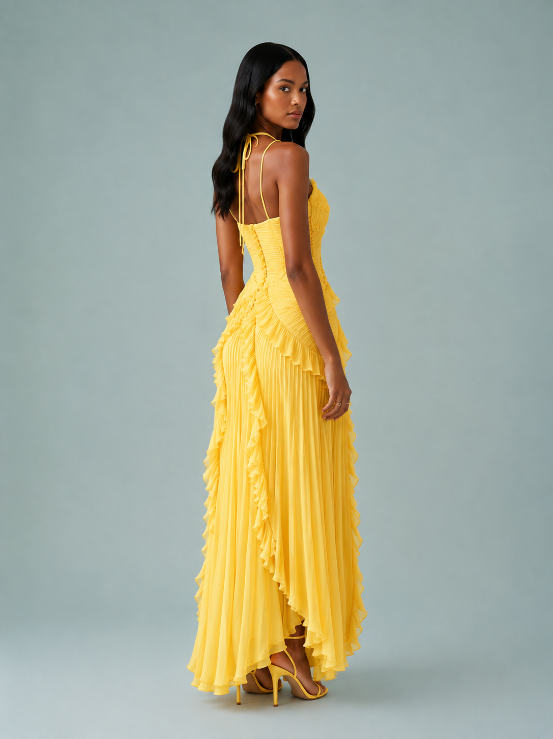 Elena | Women's Embroidered Halterneck Maxi Dress
