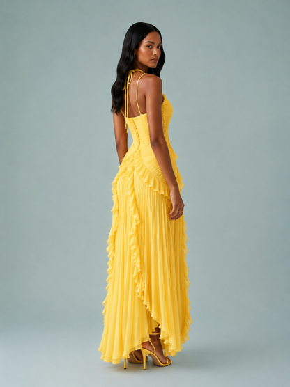 Elena | Women's Embroidered Halterneck Maxi Dress