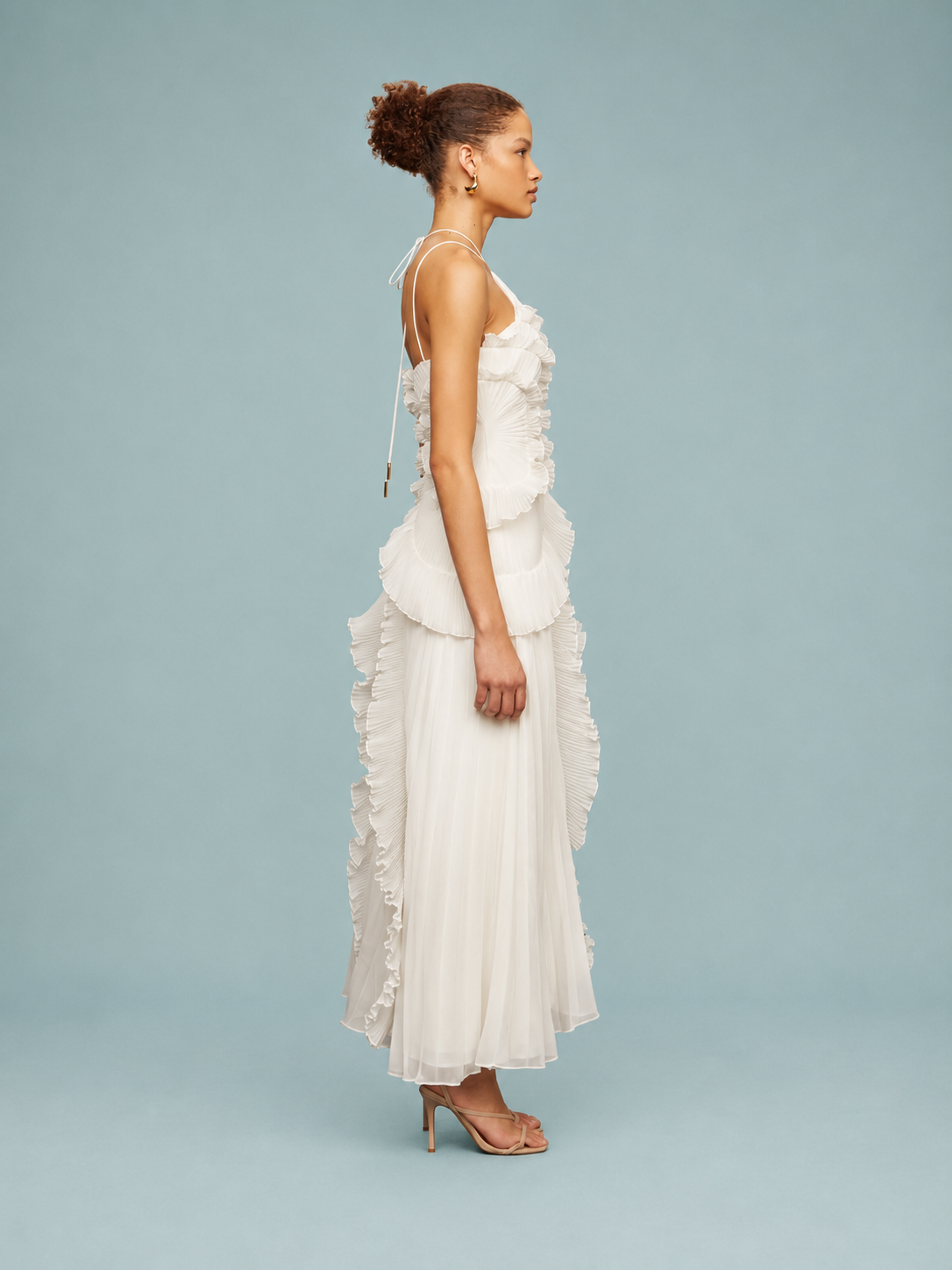 Elena | Women's Embroidered Halterneck Maxi Dress
