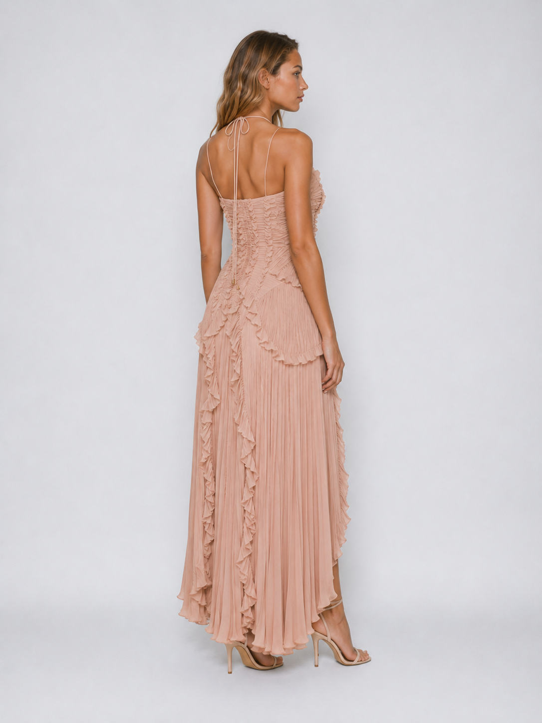 Elena | Women's Embroidered Halterneck Maxi Dress
