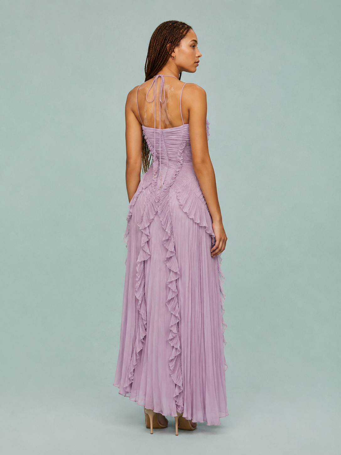 Elena | Women's Embroidered Halterneck Maxi Dress