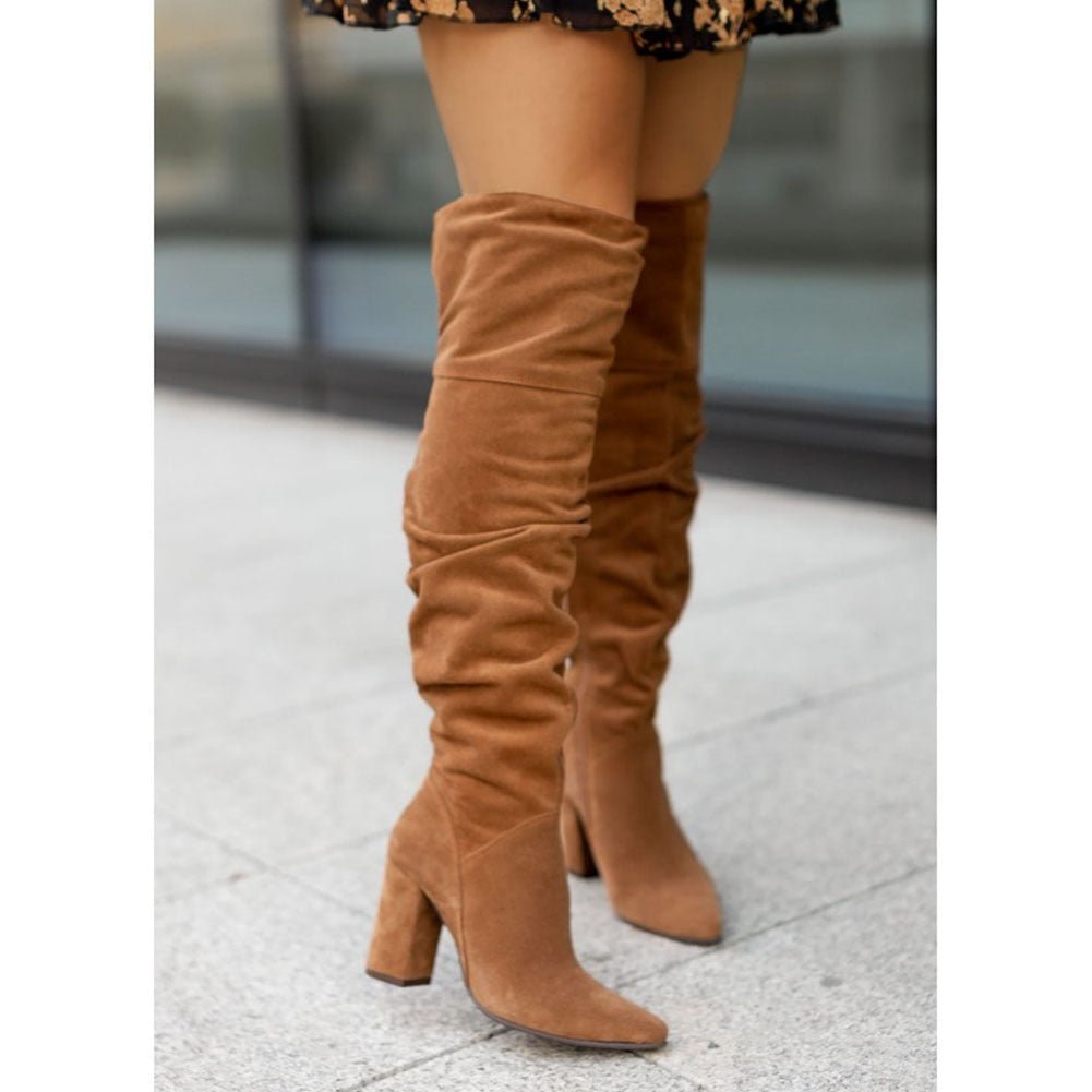 Luella | Women's Elegant Point Toe Knee High Boots